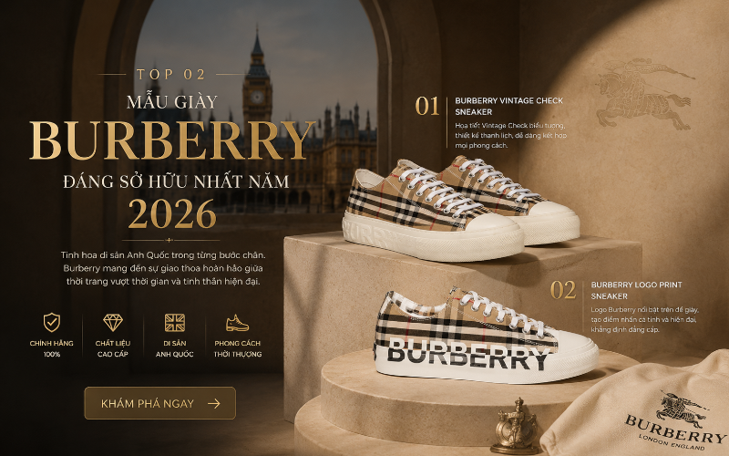 TOP 02 MẪU GIÀY BURBERRY ĐÁNG SỞ HỮU NHẤT NĂM 2026