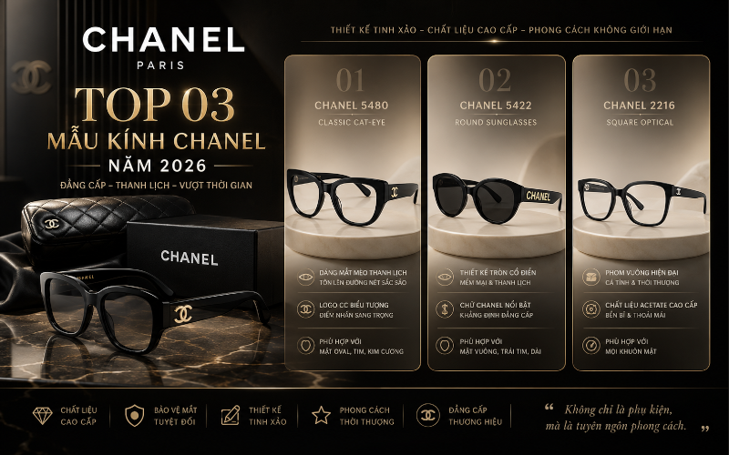 Top 03 Mẫu Kính Chanel Đáng Sở Hữu Nhất Năm 2026
