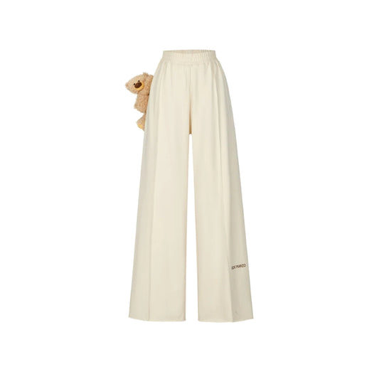 13De Marzo Embroidery Logo Wide Leg Pants Beige BlankRoom