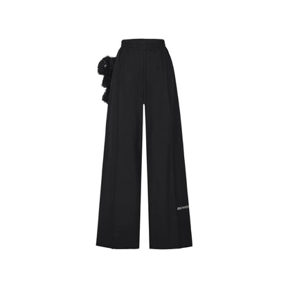 13De Marzo Embroidery Logo Wide Leg Pants Black BlankRoom