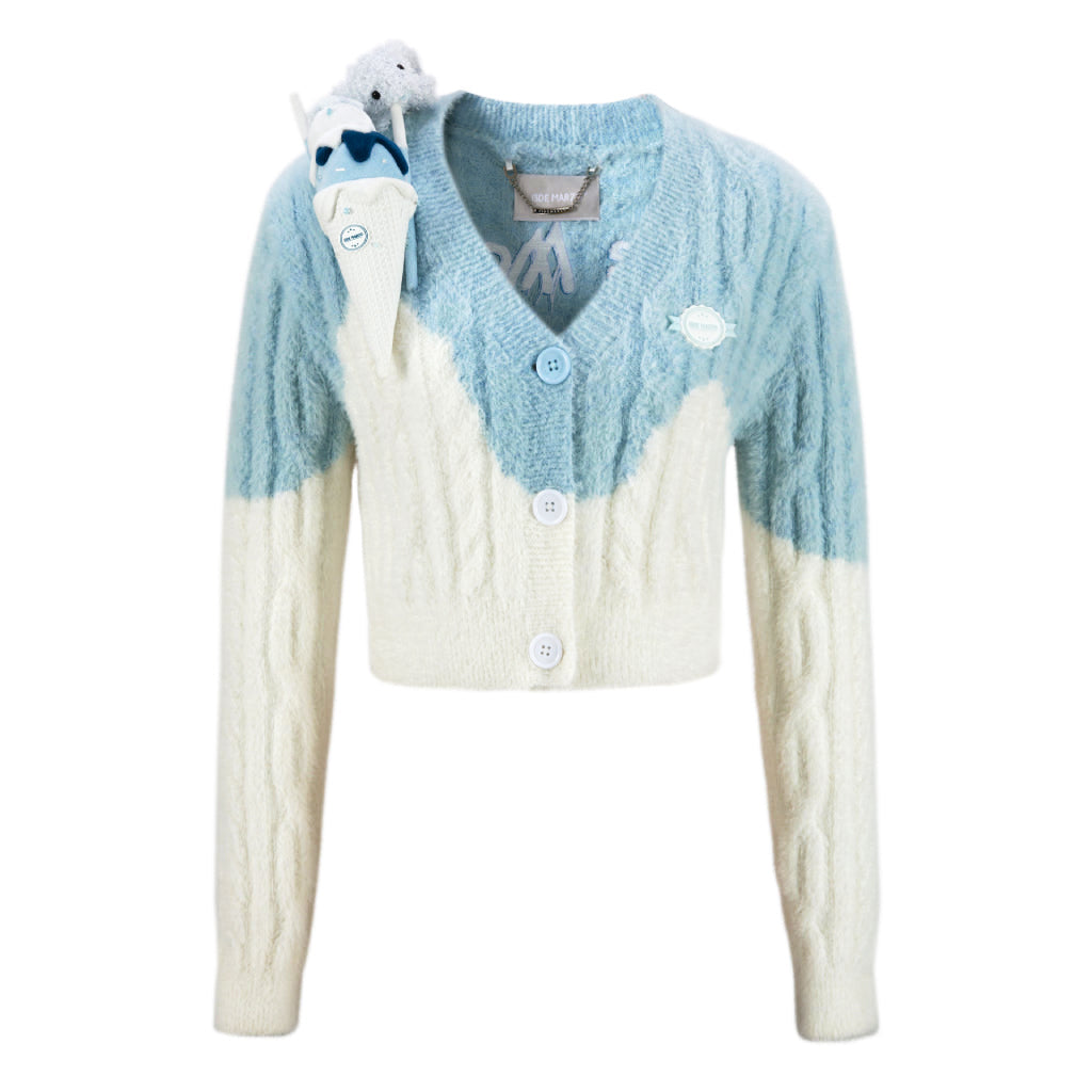 13de marzo doozoo melt ice cream knit cardigan blue