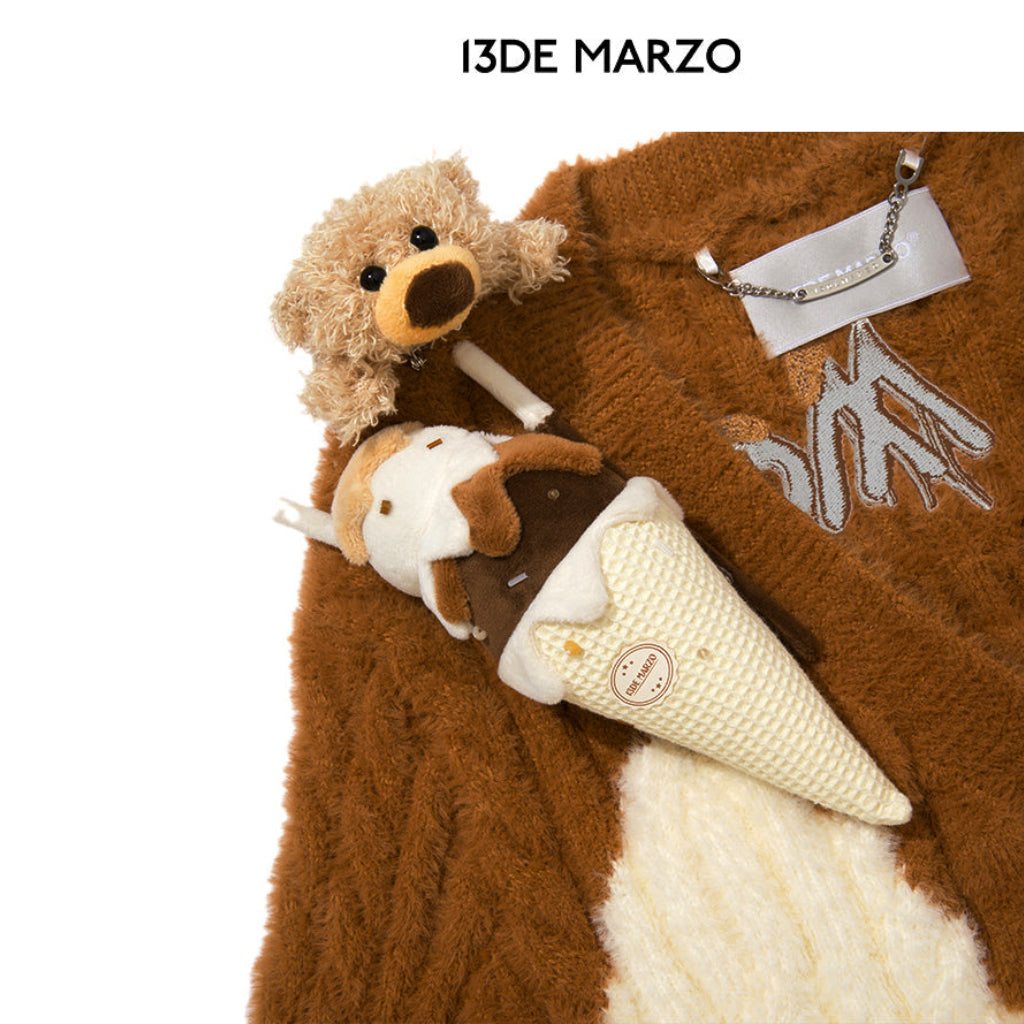 13De Marzo Doozoo Melt Ice Cream Knit Cardigan Brown Blank Room Hà Nội