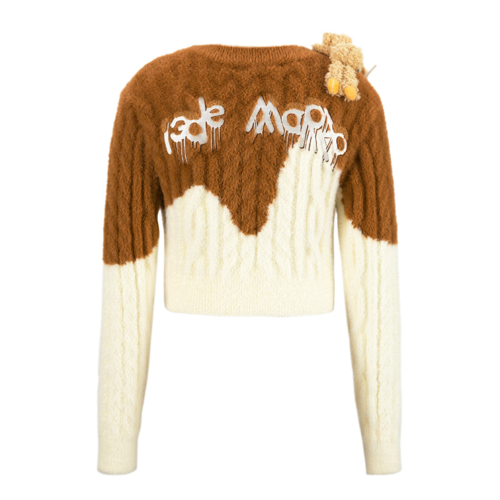 13De Marzo Doozoo Melt Ice Cream Knit Cardigan Brown Blank Room