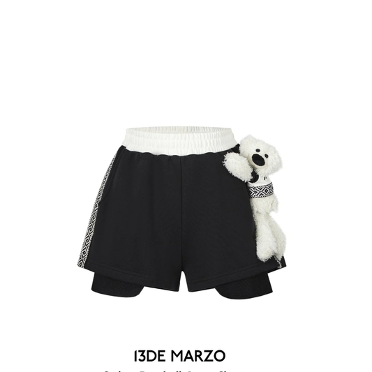 13De Marzo String Bear Baseball Shorts Black