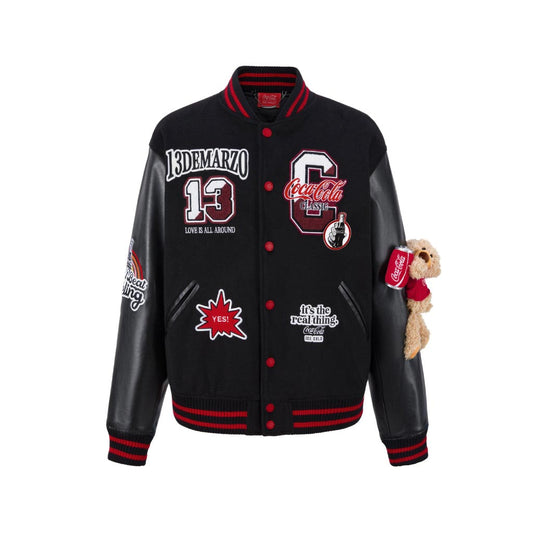 13de marzo x coca-cola bear baseball jacket black