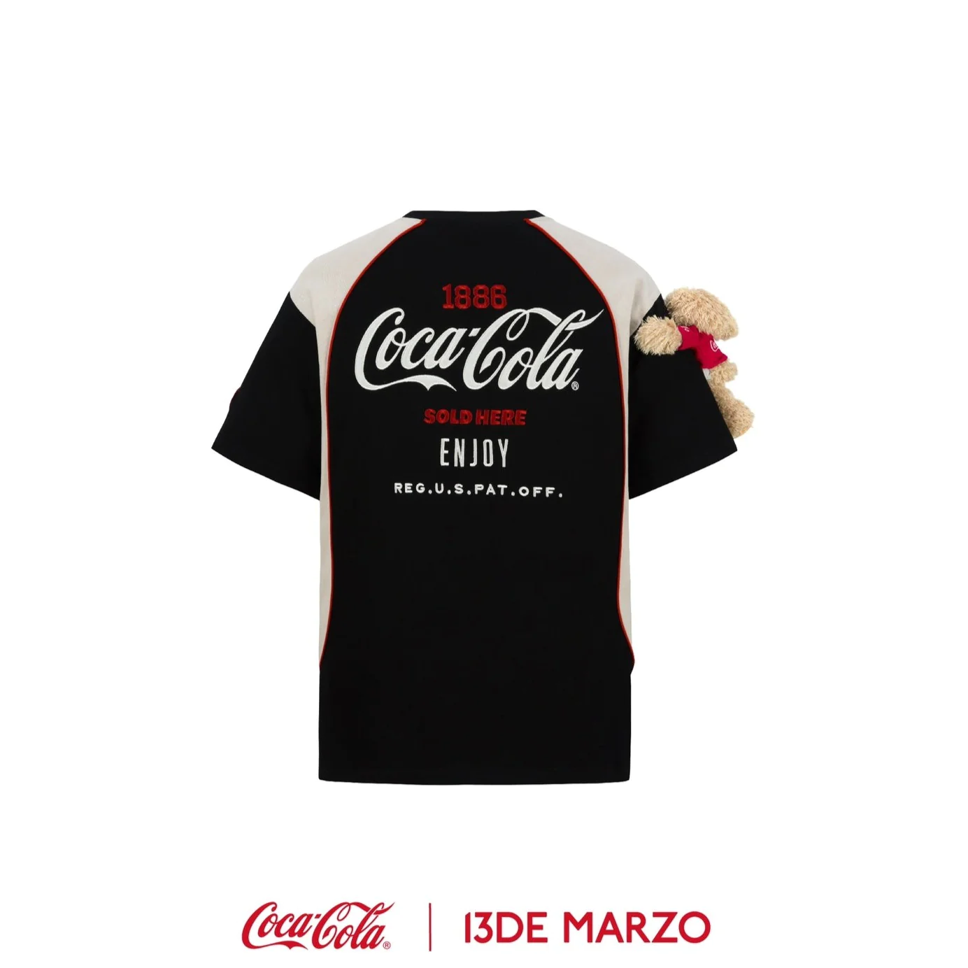 Áo thun T-Shirt 13De Marzo X Coca-Cola Bear Racing Tee Black