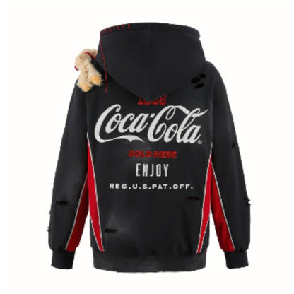 13de marzo coca-cola bear logo hoodie blank room