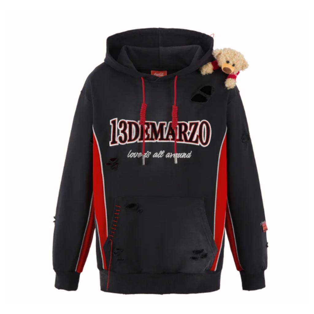 13de marzo coca-cola bear logo hoodie