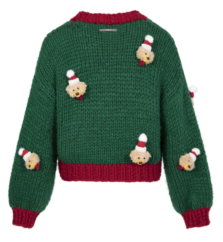 13DE MARZO Christmas Toy Head Cardigan