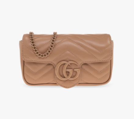 GG Marmont Matelassé Super Mini Rose Beige - Leather Crossbody Bag for Women