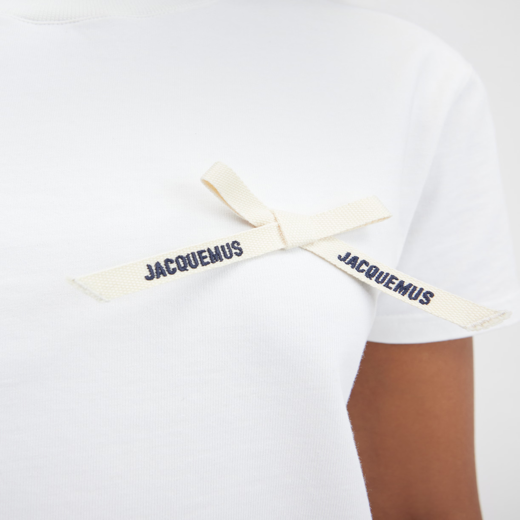 áo jacquemus le t-shirt noeud white le chouchou