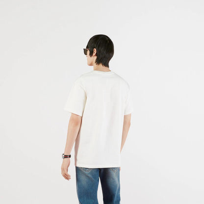áo white cotton t-shirt with gucci blade print blank room
