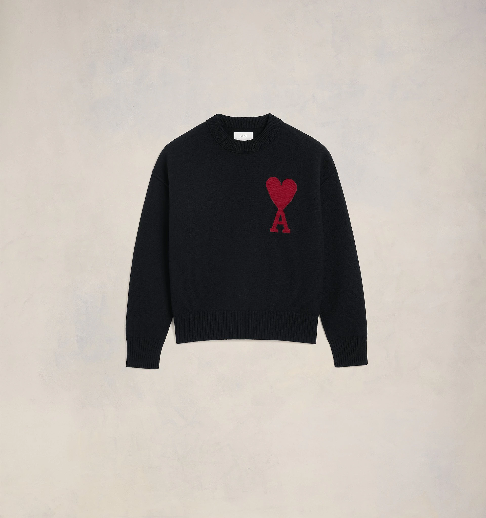 Ami De Coeur Black Merino Wool Large Logo Sweater BlankRoom