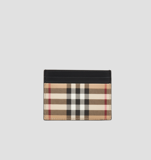 Burberry Vintage Check and Leather Card Case Archive Beige 8065633