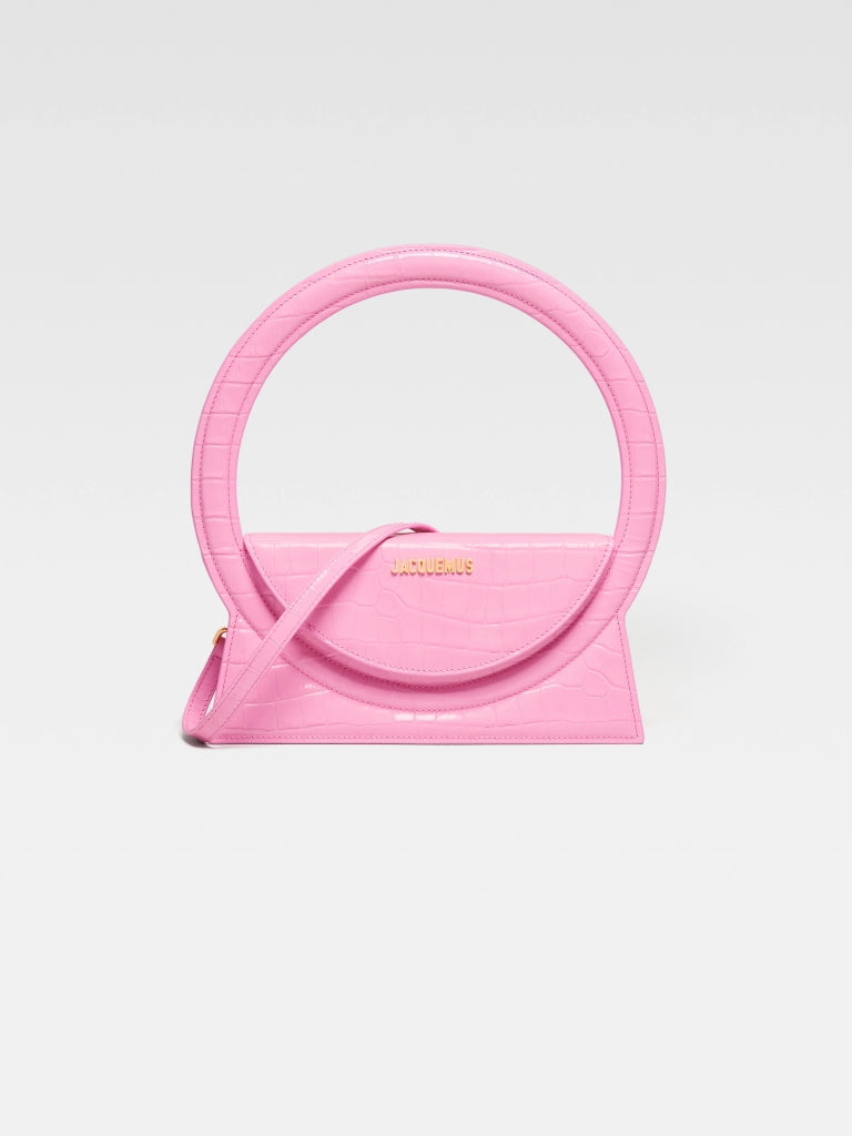 JACQUEMUS LE SAC ROND CROCO PINK BlankRoom