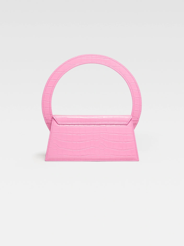 JACQUEMUS LE SAC ROND CROCO PINK BlankRoom