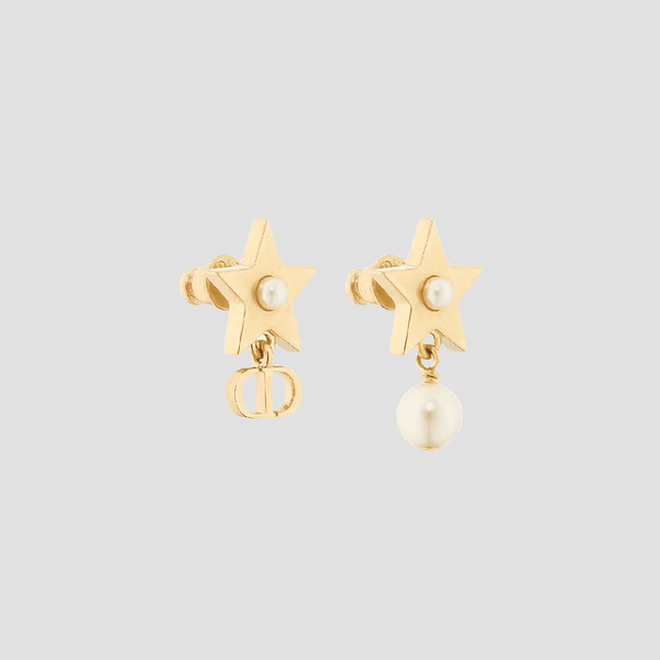 Lucky Dior Gold Earrings White Pearl E3903WOMRS_D301