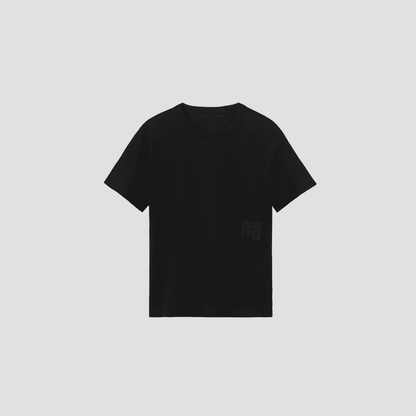 ALEXANDER WANG PUFF LOGO TEE IN COTTON BLACK 4CC3211281001