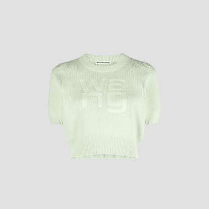 ALEXANDER WANG SHORT SLEEVE PULLOVER IN COMPACT DEBOSS GREEN 4KC4231021339