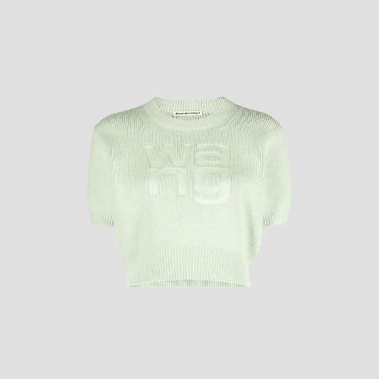 ALEXANDER WANG SHORT SLEEVE PULLOVER IN COMPACT DEBOSS GREEN 4KC4231021339