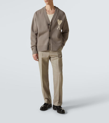 nam mặc áo Ami De Coeur Ash/OffWhite Cardigan UKC090KN00900957