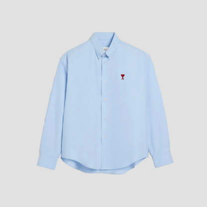 Ami De Coeur Baby Blue Boxy Fit Cotton Shirt BFUSH130.C00031 450