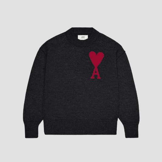 Ami de Coeur Crewneck Large Logo Black Sweater BFUKS002.018 009