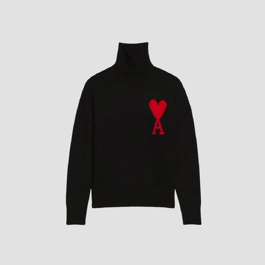 Ami de Coeur Funnel Black Large Logo Sweater BFUKS402.018009