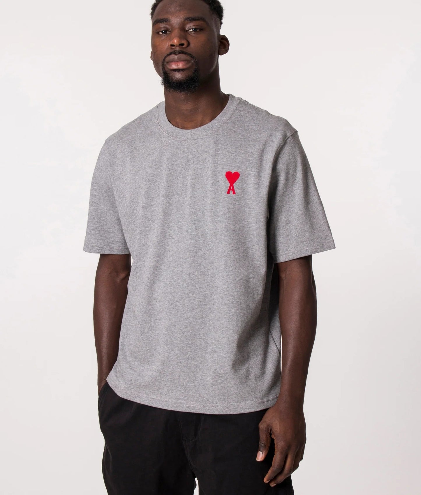 wearing Ami De Coeur Grey Boxy Fit T-Shirt UTS004.726 0501