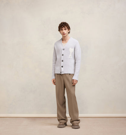 nam mặc áo Ami De Coeur Light Grey Cardigan UKC025.KN0032 090