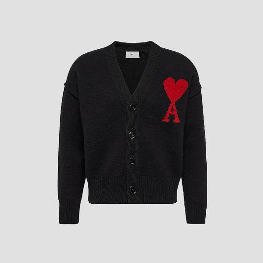 Ami De Coeur Black Merino Wool Cardigan BFUKC002.018 009