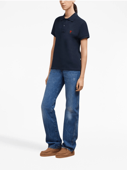 nữ mặc áo Ami De Coeur Navy Polo Shirt UPL001.760 430