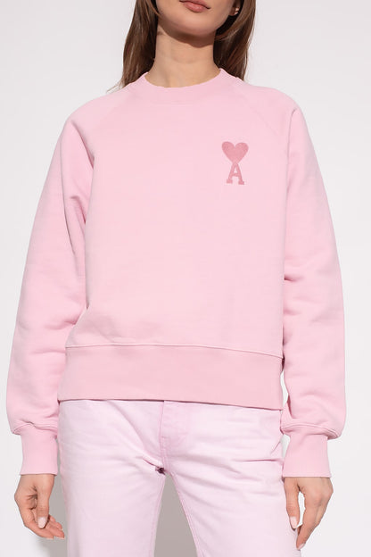 nữ mặc áo Ami De Coeur Pale Pink Small Logo Sweater USW002747655