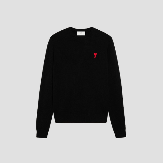 Ami De Coeur Small Logo Black Knit Sweater BFHKS111.KIN0025.001