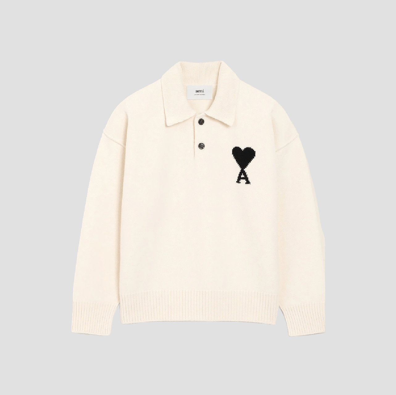 Ami De Coeur White Wool Polo Sweater UPL409.018.151