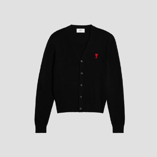 Ami Paris Small Ami De Coeur Black Cardigan BFHKC001.001 001