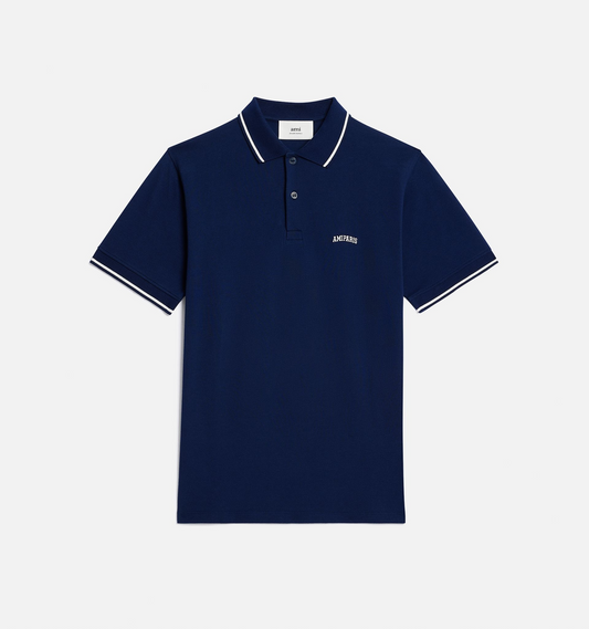 Ami Stripe Navy Polo Shirt HPL002.JE0001491