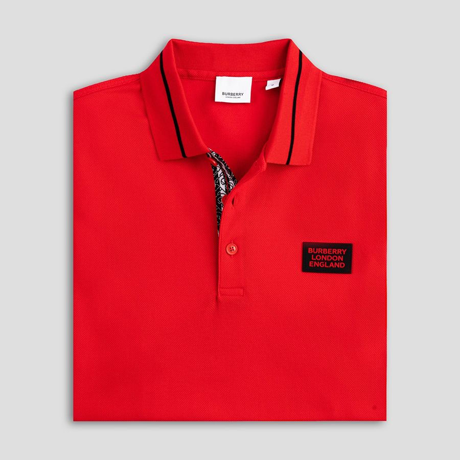 BURBERRY GRENFORD POLO SHIRT IN RED BLANKROOM