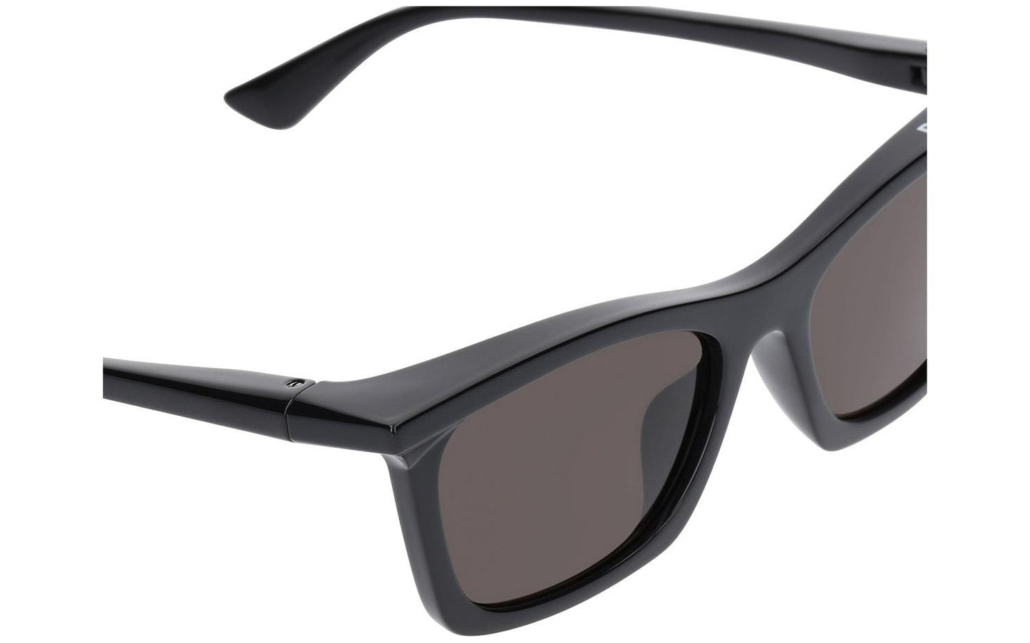 Balenciaga BB0099S-001 Black Squared Sunglasses with dark tinted lenses on a plain white background.