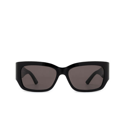 Balenciaga BB0331SK-001 Black Squared Sunglasses with dark tinted lenses, shown from the front on a plain white background.