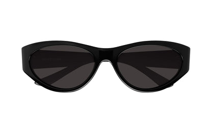 Balenciaga BB0367S Round Sunglasses with dark tinted lenses, shown from the front on a plain white background.