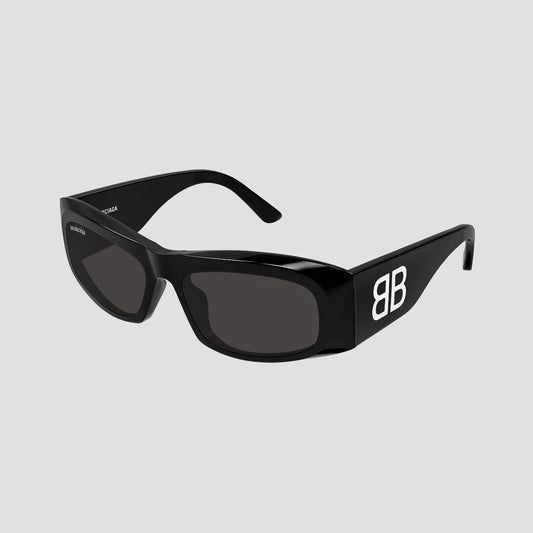 Balenciaga BB0395S 001 Black Rectangular Sunglasses