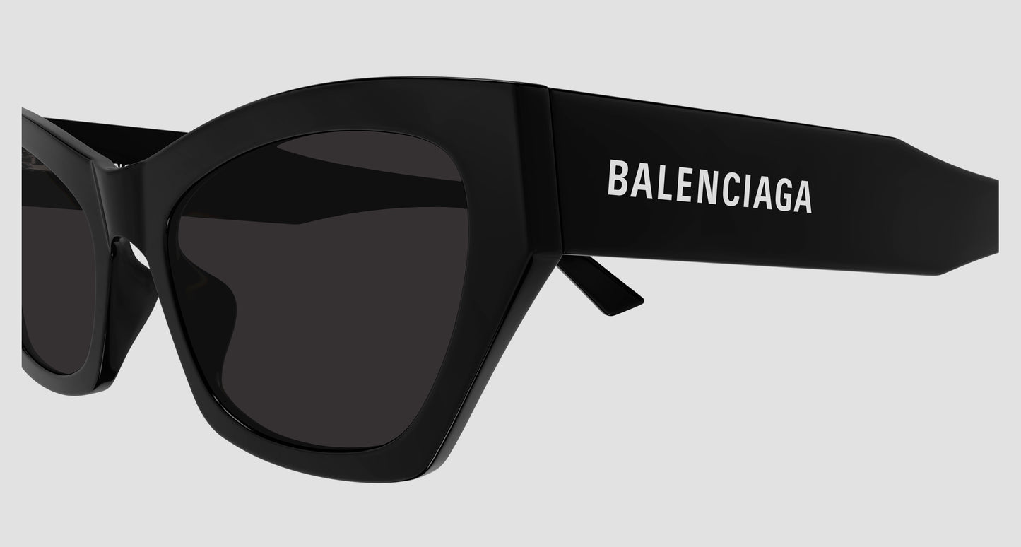 Balenciaga BB0447S Black Cat-Eye Sunglasses on a white background