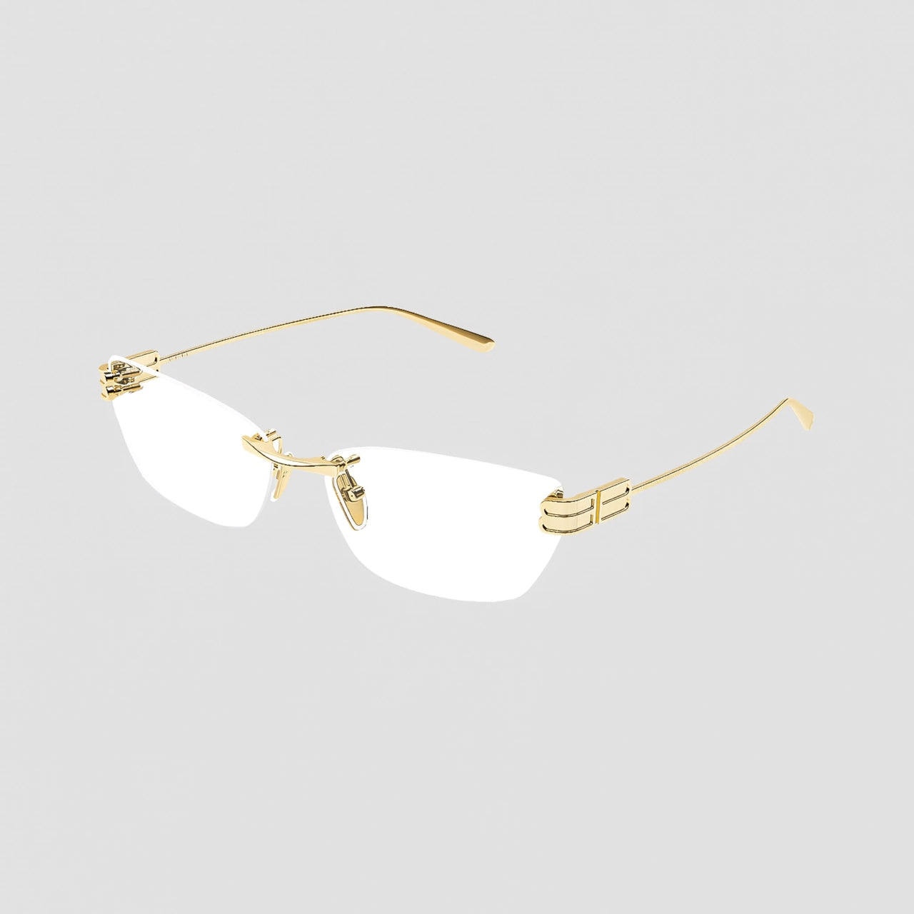 Balenciaga BB0490O-004 Gold Rimless Cat-Eye Eyeglasses