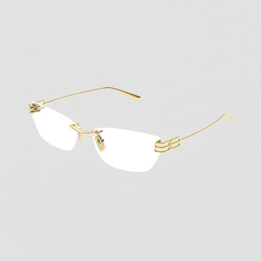Balenciaga BB0490O-004 Gold Rimless Cat-Eye Eyeglasses