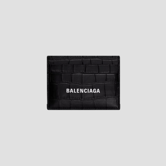 BALENCIAGA CASH CARD HOLDER CROCODILE EMBOSSED IN BLACK 5943091ROP31000