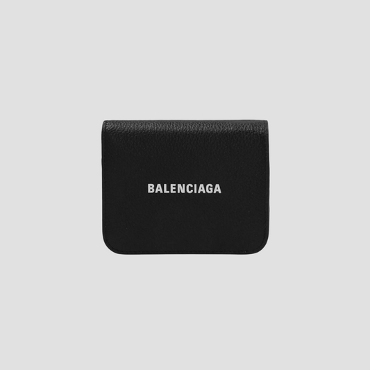 BALENCIAGA CASH CARD WALLET IN BLACK/WHITE 6556241IZIM1090