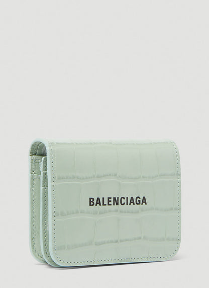 ví đựng card Balenciaga Cash Crocodile Embossed Card Wallet In Light Green 6556241LRR33960 hàng hiệu authentic tại hà nội, sài gòn, tp hcm, việt nam