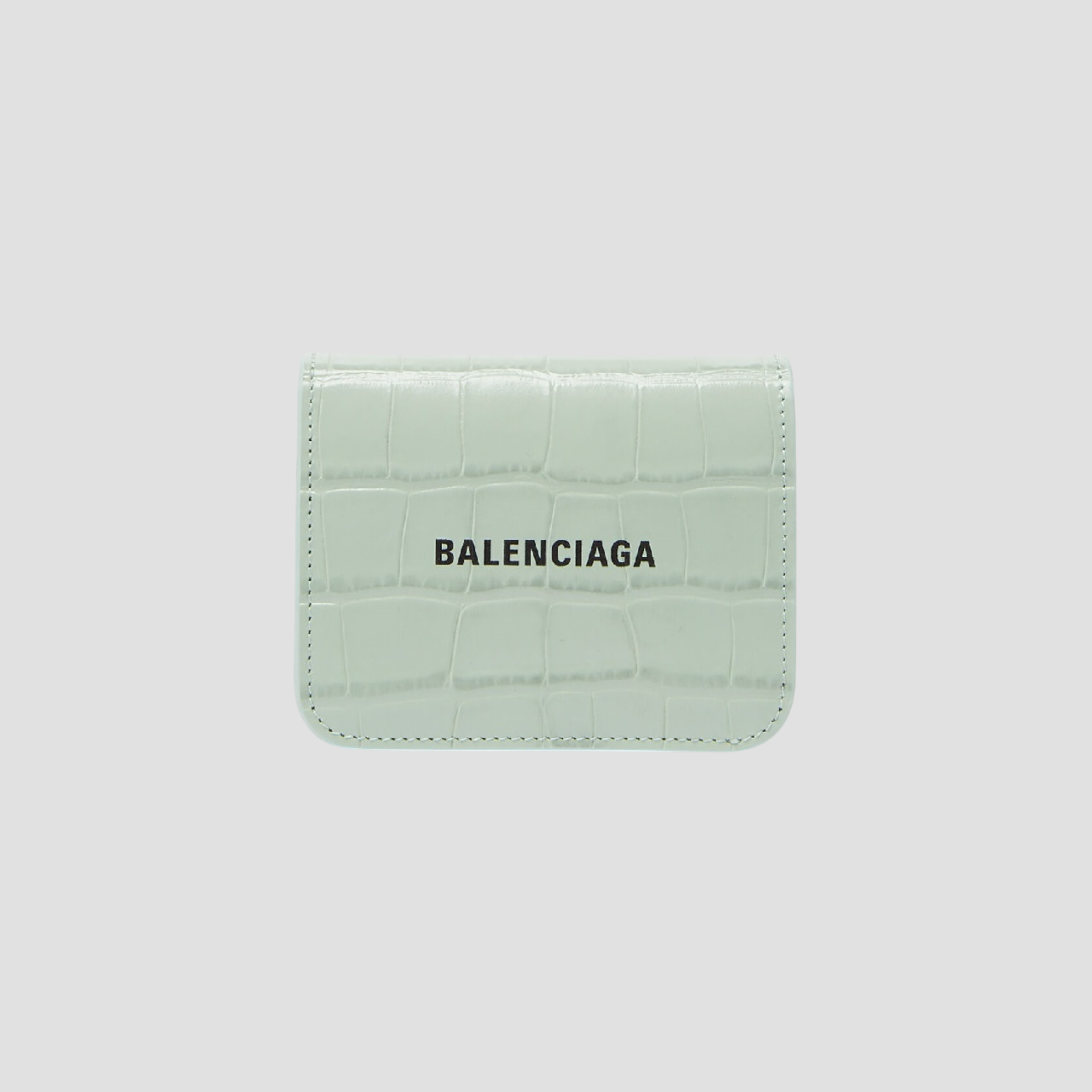 Balenciaga Cash Crocodile Embossed Card Wallet Mint 6556241LRR33960