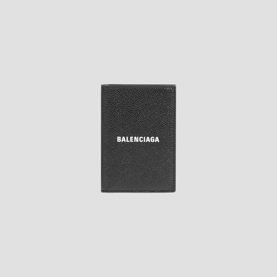 BALENCIAGA CASH VERTICAL BIFOLDED WALLET IN BLACK/WHITE 6815791IZI31090
